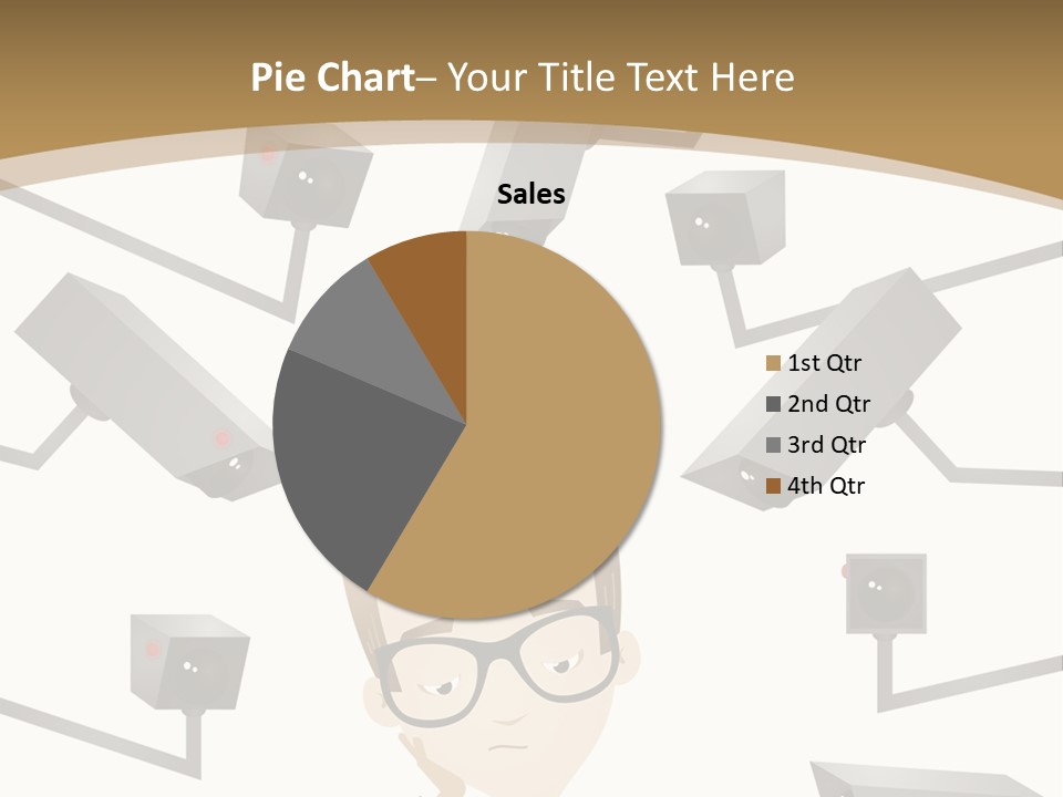 A Man Sitting At A Table With A Tablet PowerPoint Template