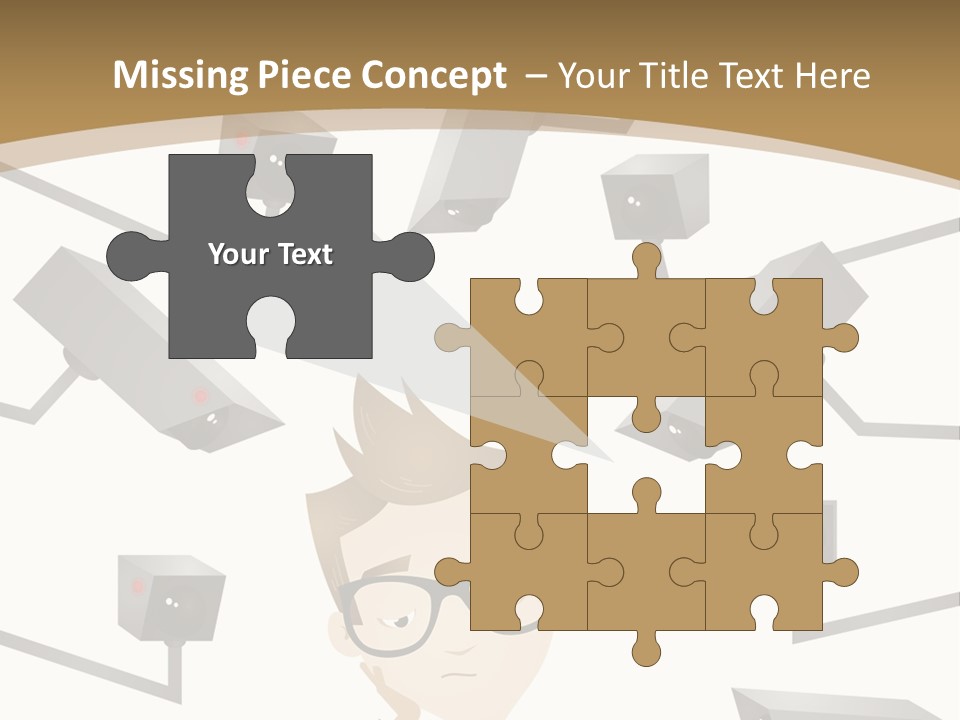 A Man Sitting At A Table With A Tablet PowerPoint Template