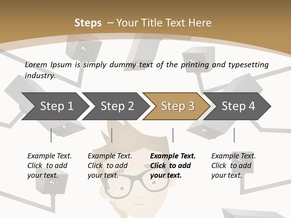 A Man Sitting At A Table With A Tablet PowerPoint Template