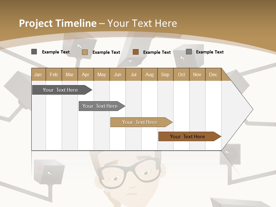 A Man Sitting At A Table With A Tablet PowerPoint Template