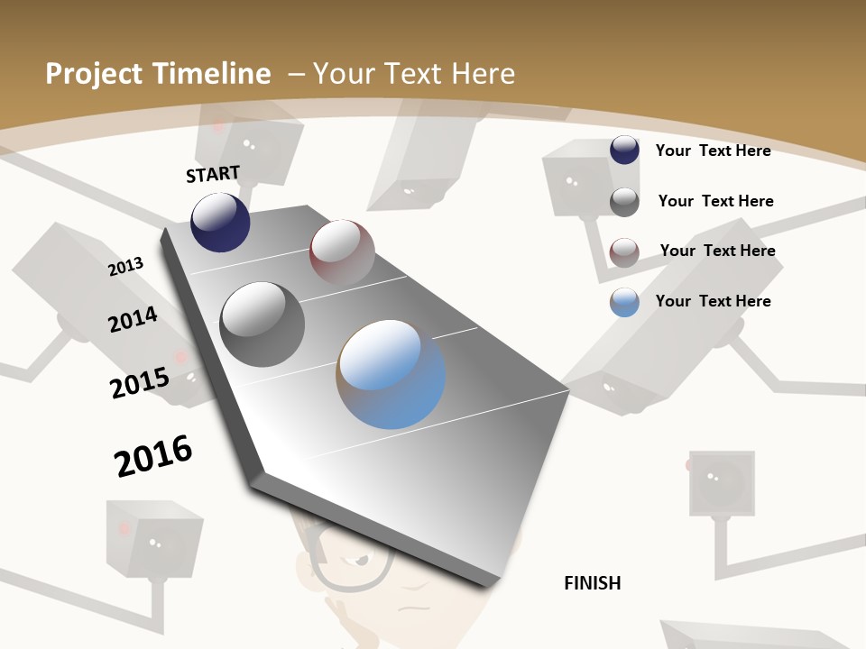 A Man Sitting At A Table With A Tablet PowerPoint Template