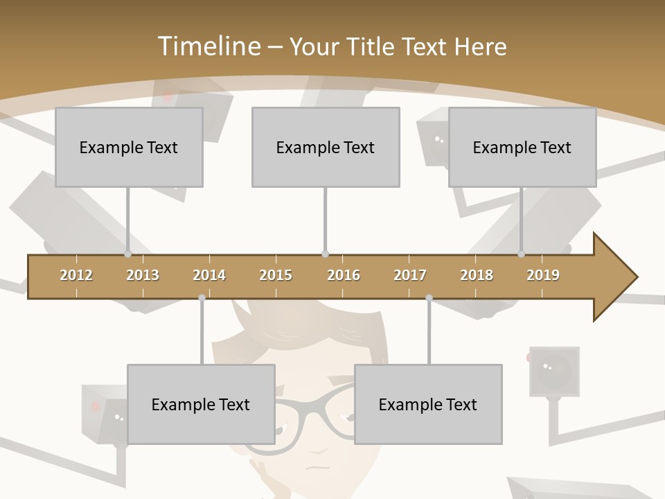 A Man Sitting At A Table With A Tablet PowerPoint Template