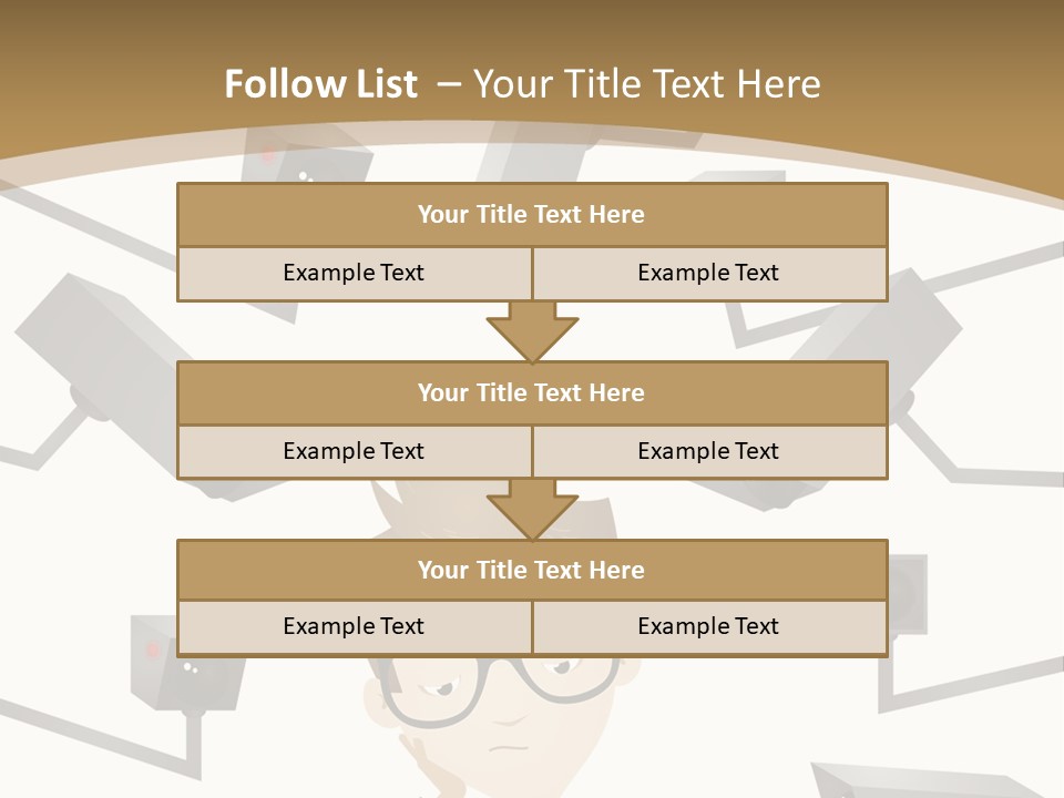A Man Sitting At A Table With A Tablet PowerPoint Template
