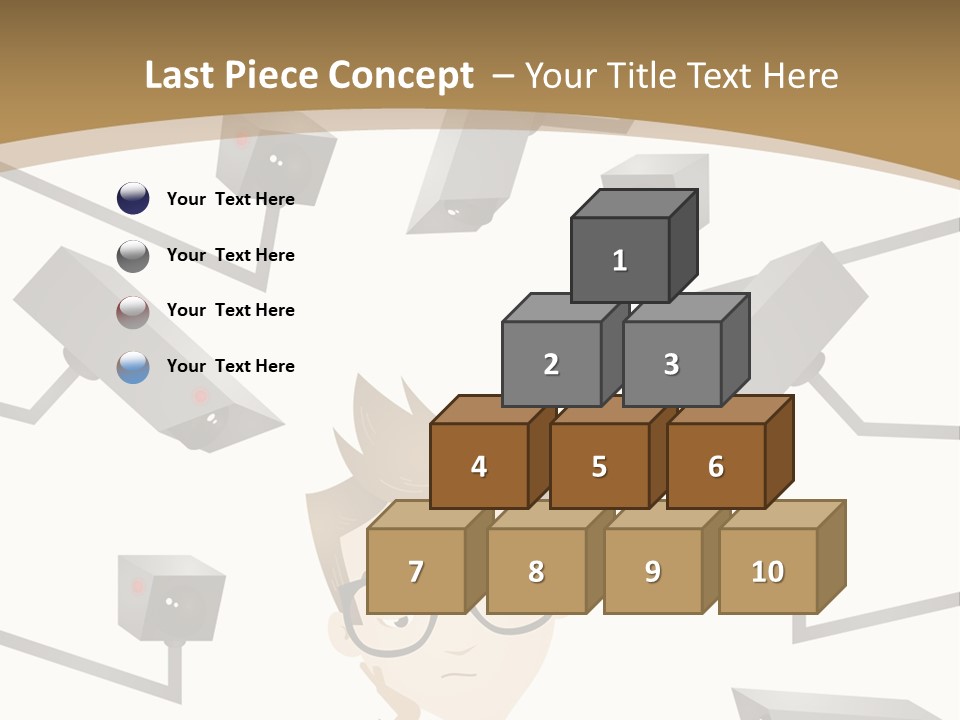 A Man Sitting At A Table With A Tablet PowerPoint Template