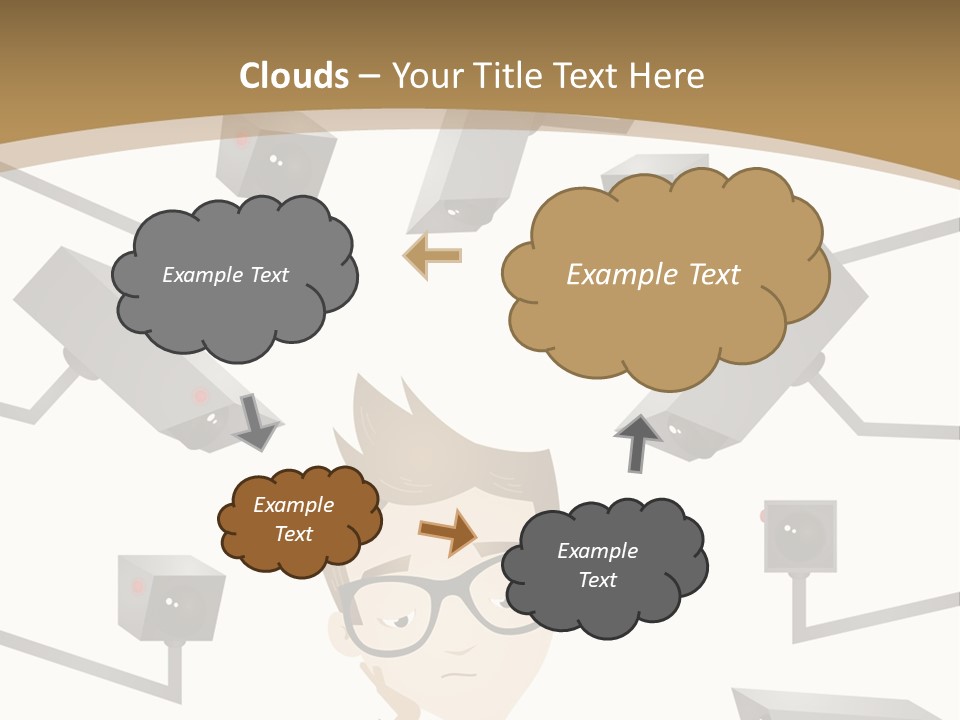 A Man Sitting At A Table With A Tablet PowerPoint Template