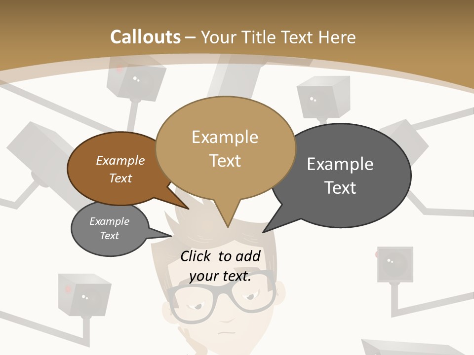 A Man Sitting At A Table With A Tablet PowerPoint Template