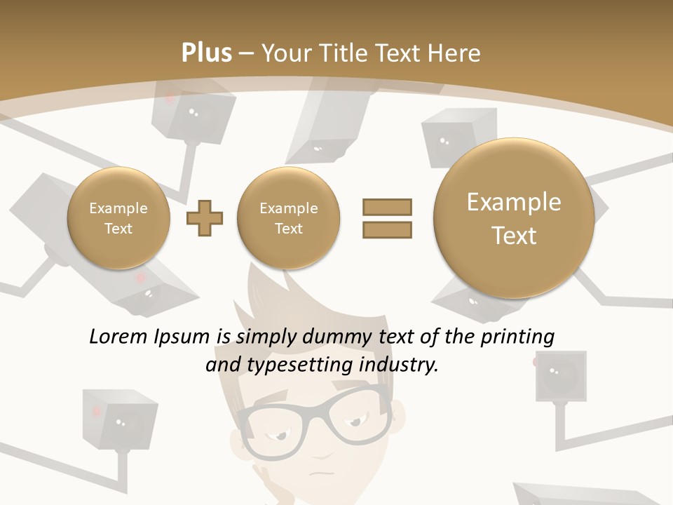 A Man Sitting At A Table With A Tablet PowerPoint Template