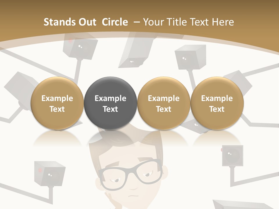 A Man Sitting At A Table With A Tablet PowerPoint Template