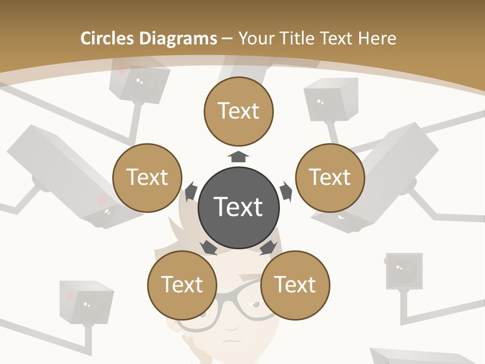 A Man Sitting At A Table With A Tablet PowerPoint Template