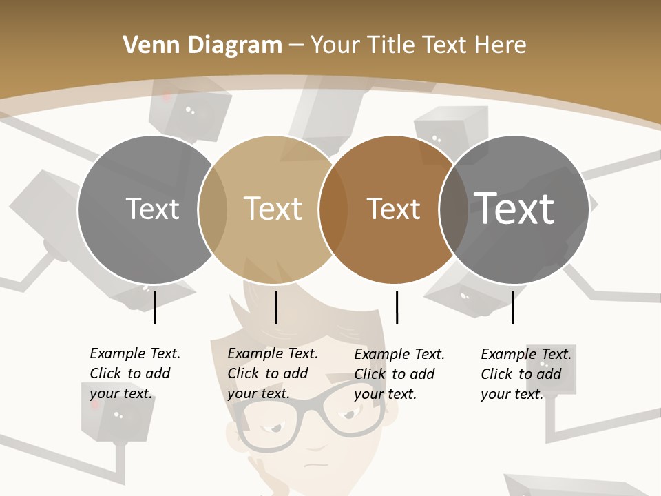 A Man Sitting At A Table With A Tablet PowerPoint Template