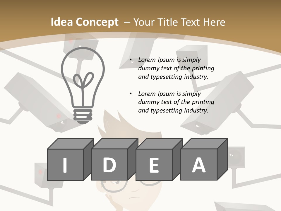 A Man Sitting At A Table With A Tablet PowerPoint Template