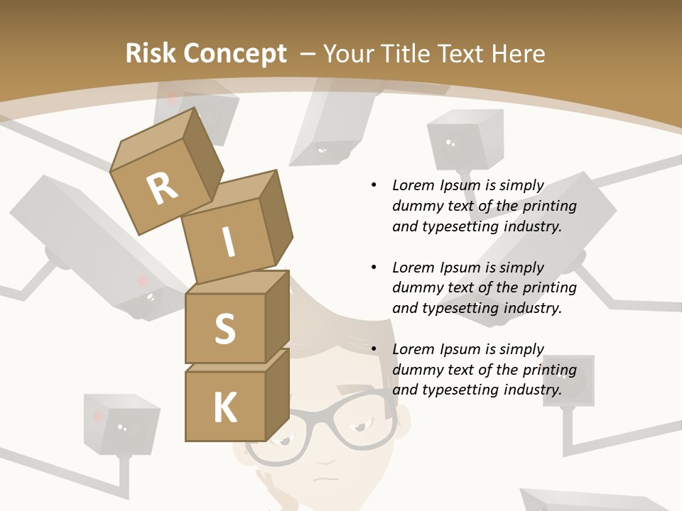 A Man Sitting At A Table With A Tablet PowerPoint Template