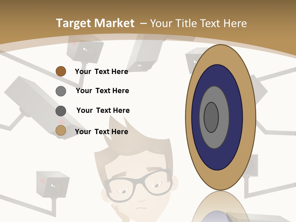 A Man Sitting At A Table With A Tablet PowerPoint Template