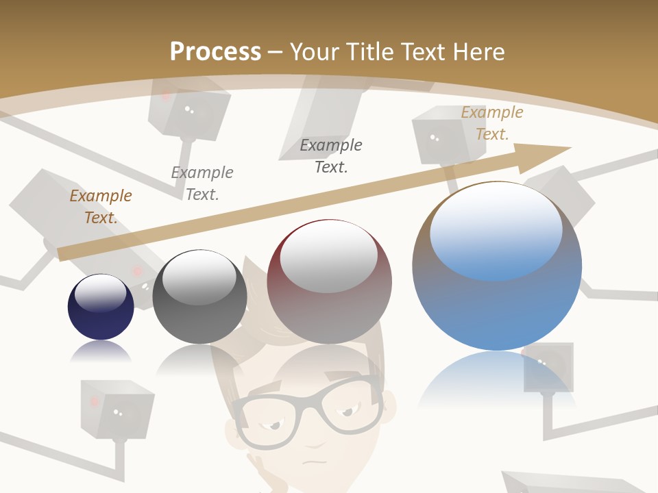 A Man Sitting At A Table With A Tablet PowerPoint Template