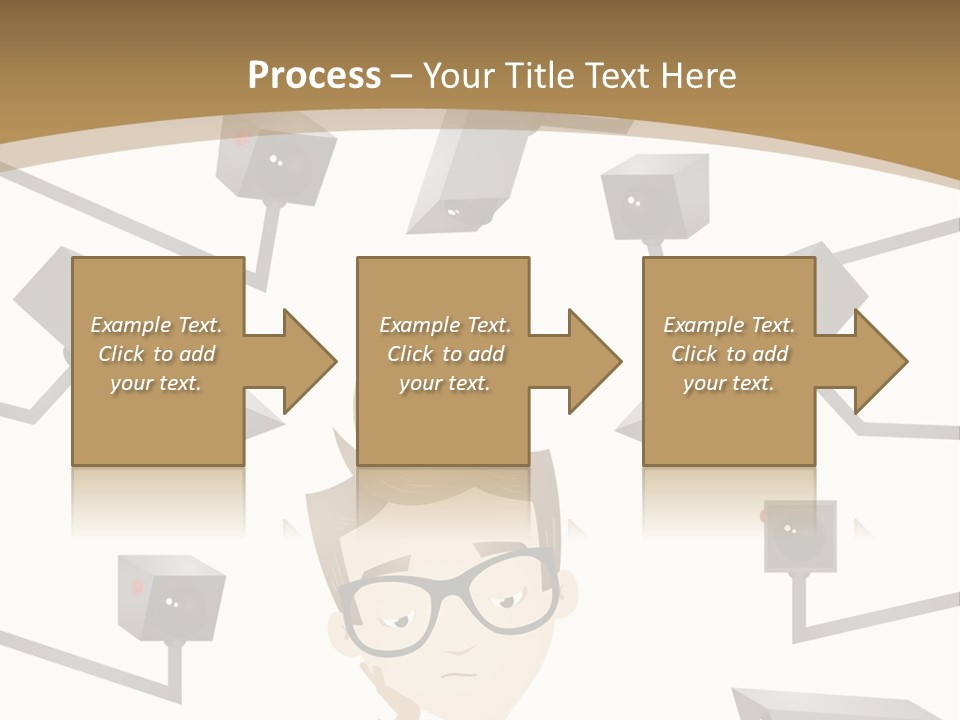 A Man Sitting At A Table With A Tablet PowerPoint Template