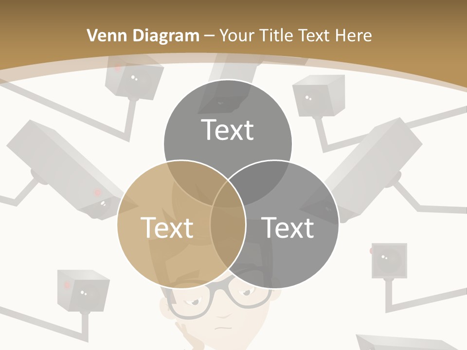 A Man Sitting At A Table With A Tablet PowerPoint Template