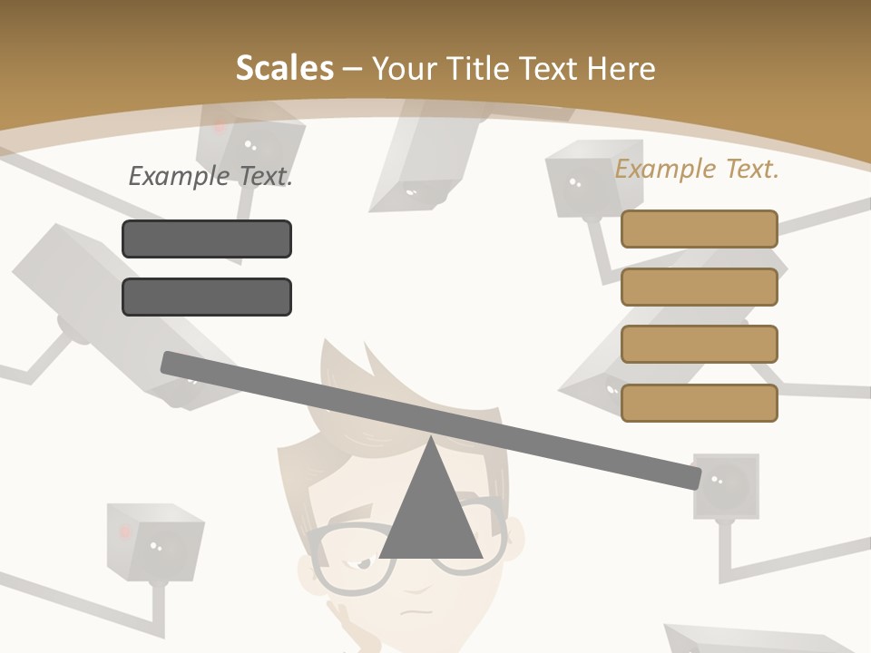 A Man Sitting At A Table With A Tablet PowerPoint Template