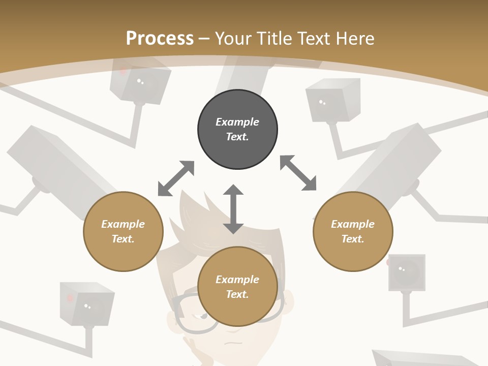 A Man Sitting At A Table With A Tablet PowerPoint Template