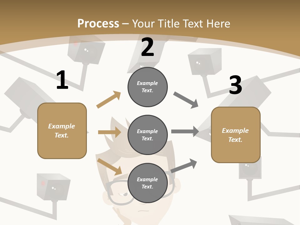 A Man Sitting At A Table With A Tablet PowerPoint Template