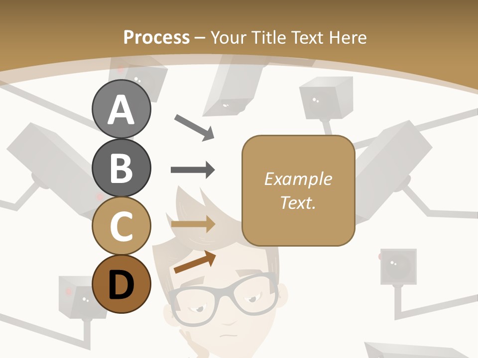 A Man Sitting At A Table With A Tablet PowerPoint Template
