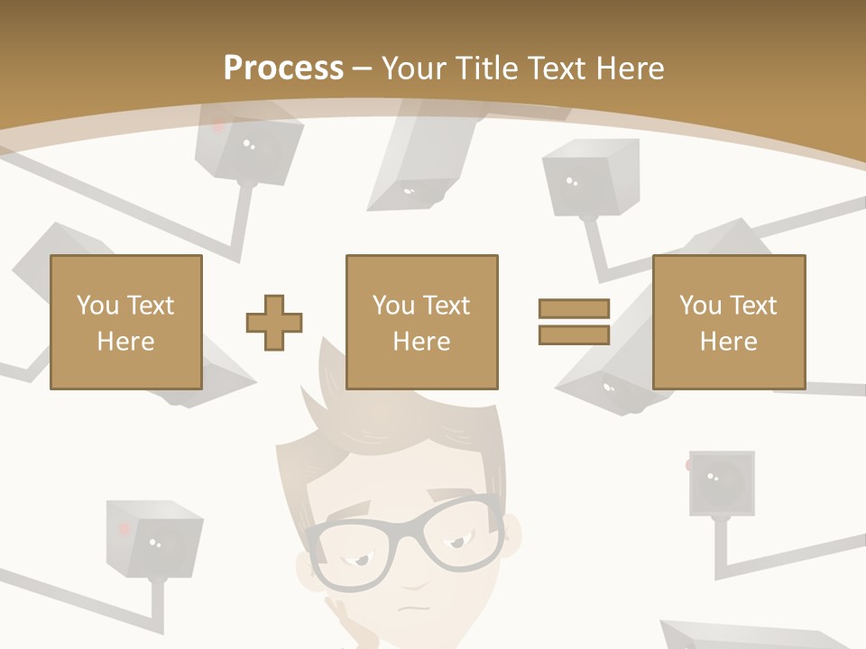 A Man Sitting At A Table With A Tablet PowerPoint Template
