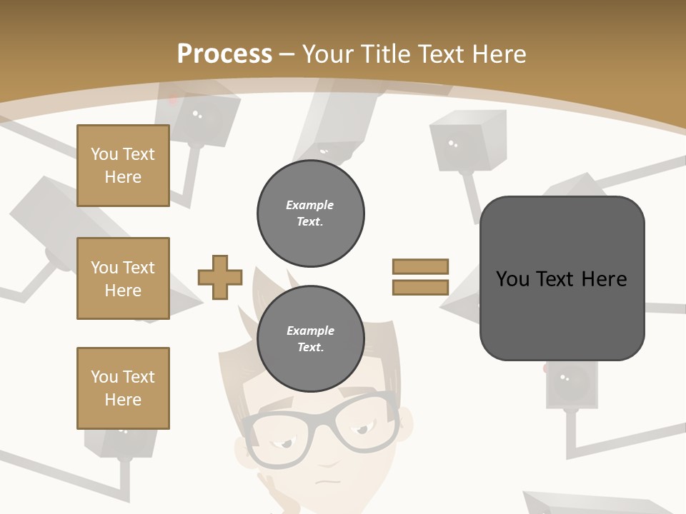 A Man Sitting At A Table With A Tablet PowerPoint Template