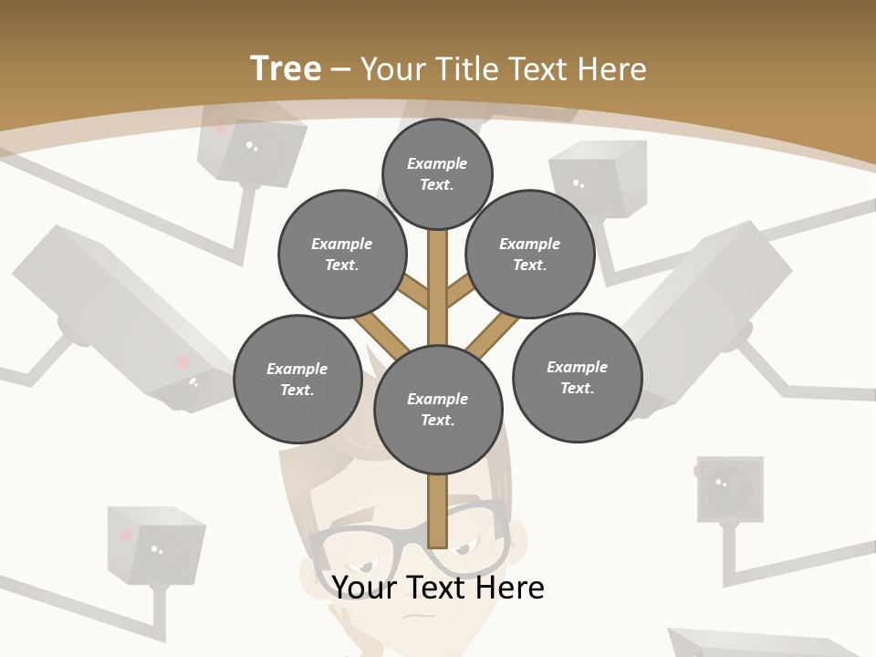 A Man Sitting At A Table With A Tablet PowerPoint Template