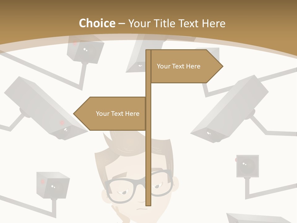 A Man Sitting At A Table With A Tablet PowerPoint Template
