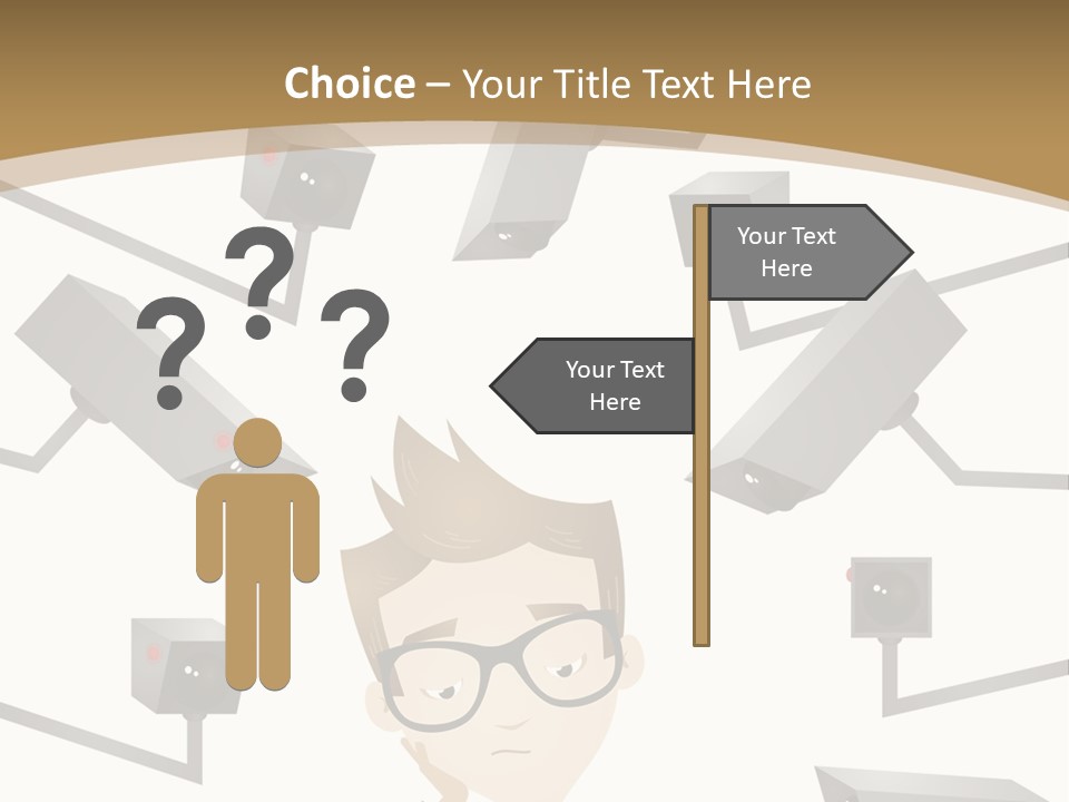 A Man Sitting At A Table With A Tablet PowerPoint Template
