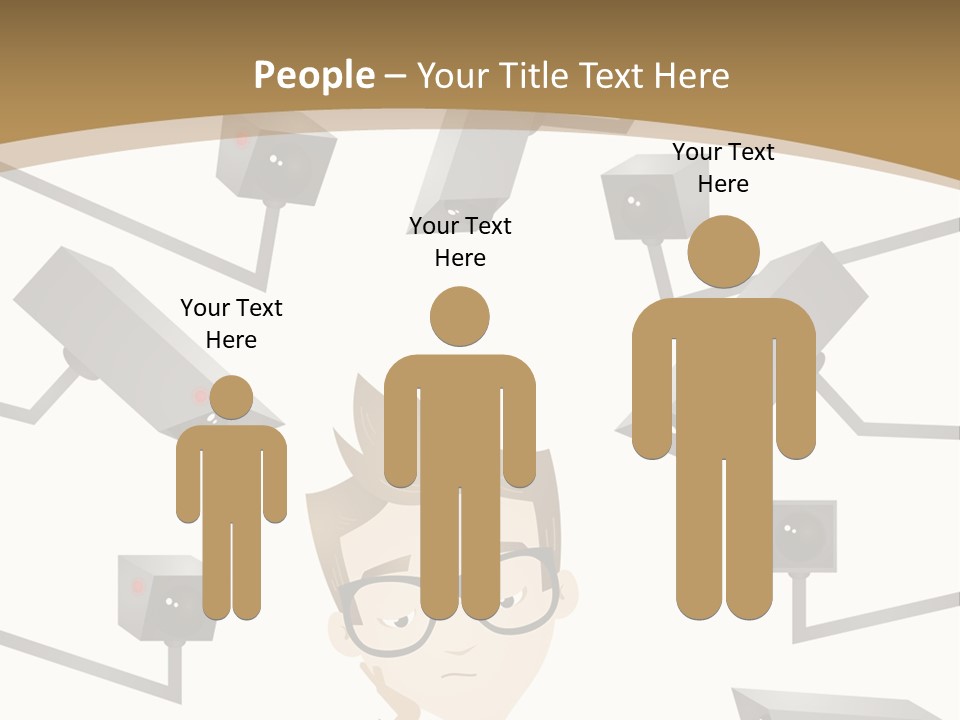 A Man Sitting At A Table With A Tablet PowerPoint Template