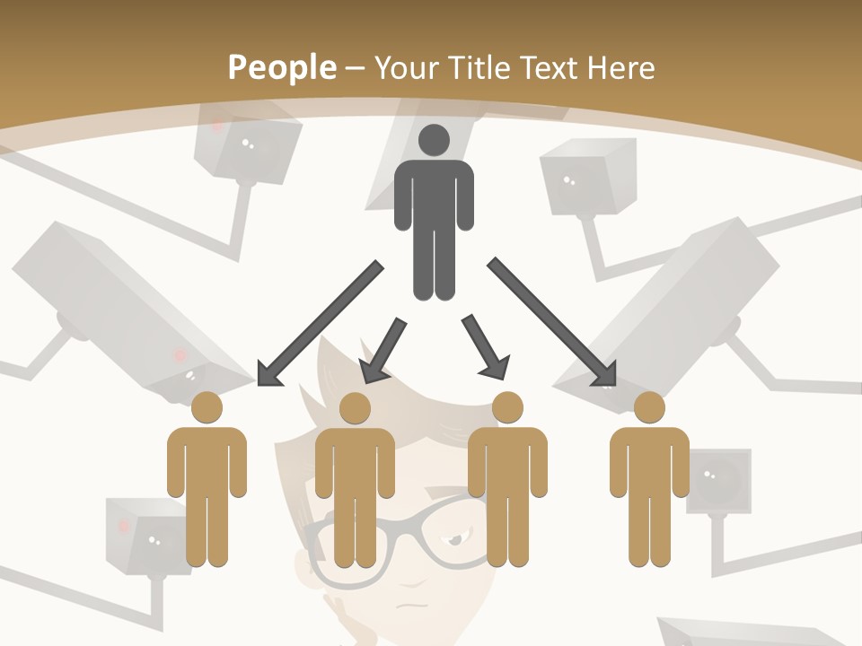 A Man Sitting At A Table With A Tablet PowerPoint Template