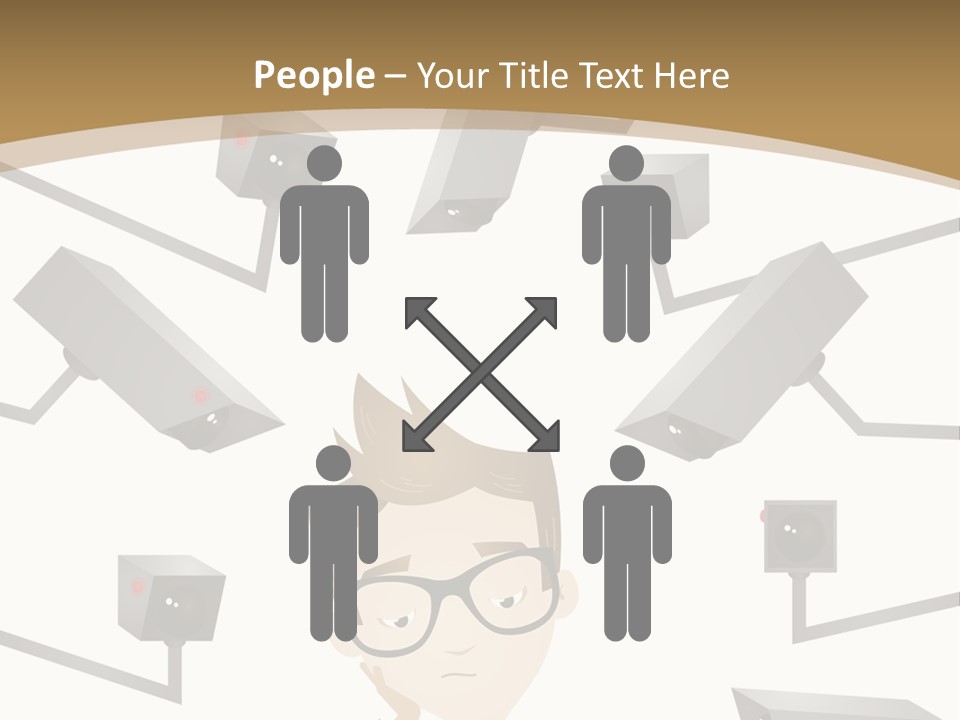 A Man Sitting At A Table With A Tablet PowerPoint Template