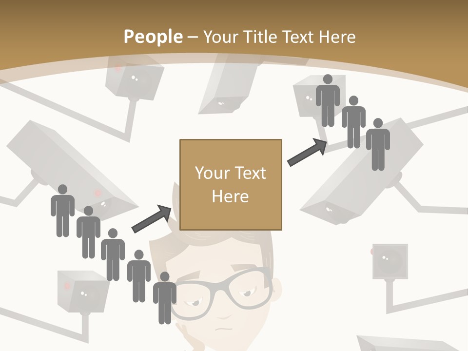 A Man Sitting At A Table With A Tablet PowerPoint Template