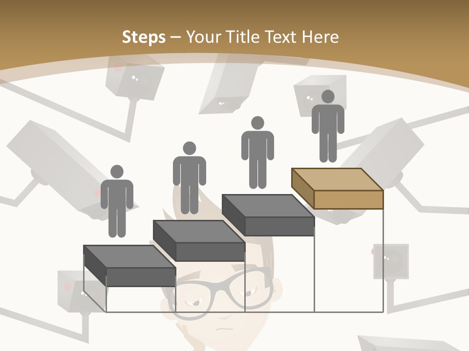 A Man Sitting At A Table With A Tablet PowerPoint Template