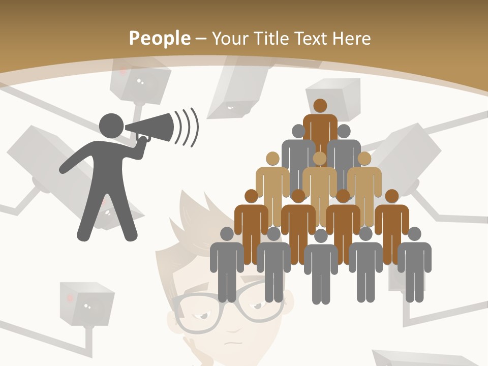 A Man Sitting At A Table With A Tablet PowerPoint Template