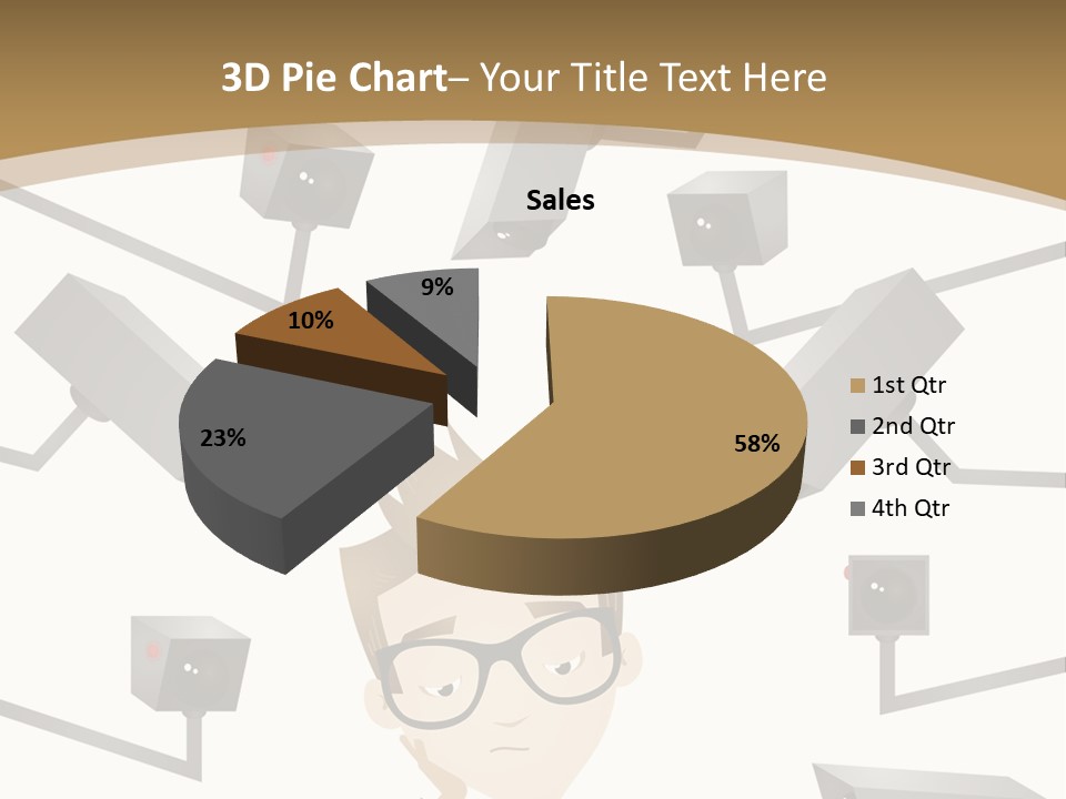 A Man Sitting At A Table With A Tablet PowerPoint Template