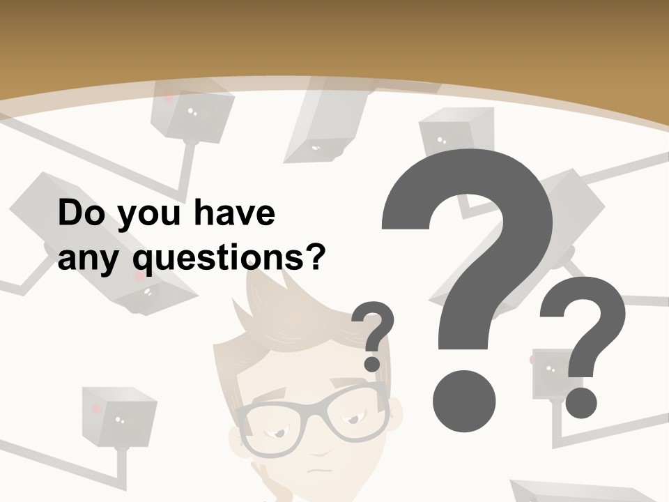 A Man Sitting At A Table With A Tablet PowerPoint Template