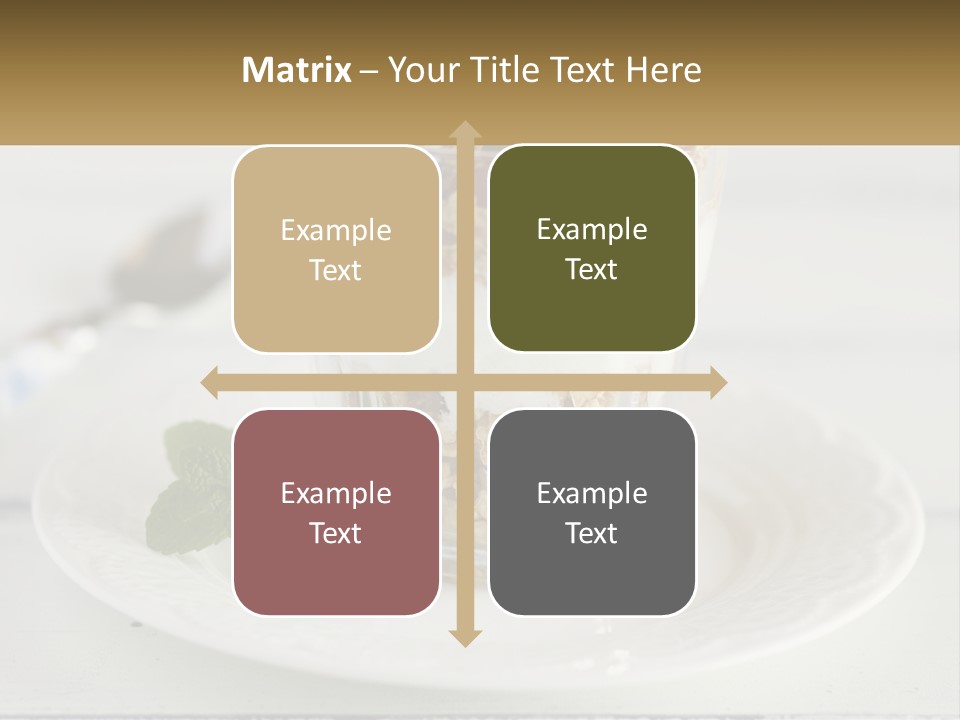 A Glass Of Yogurt And A Spoon On A Plate PowerPoint Template
