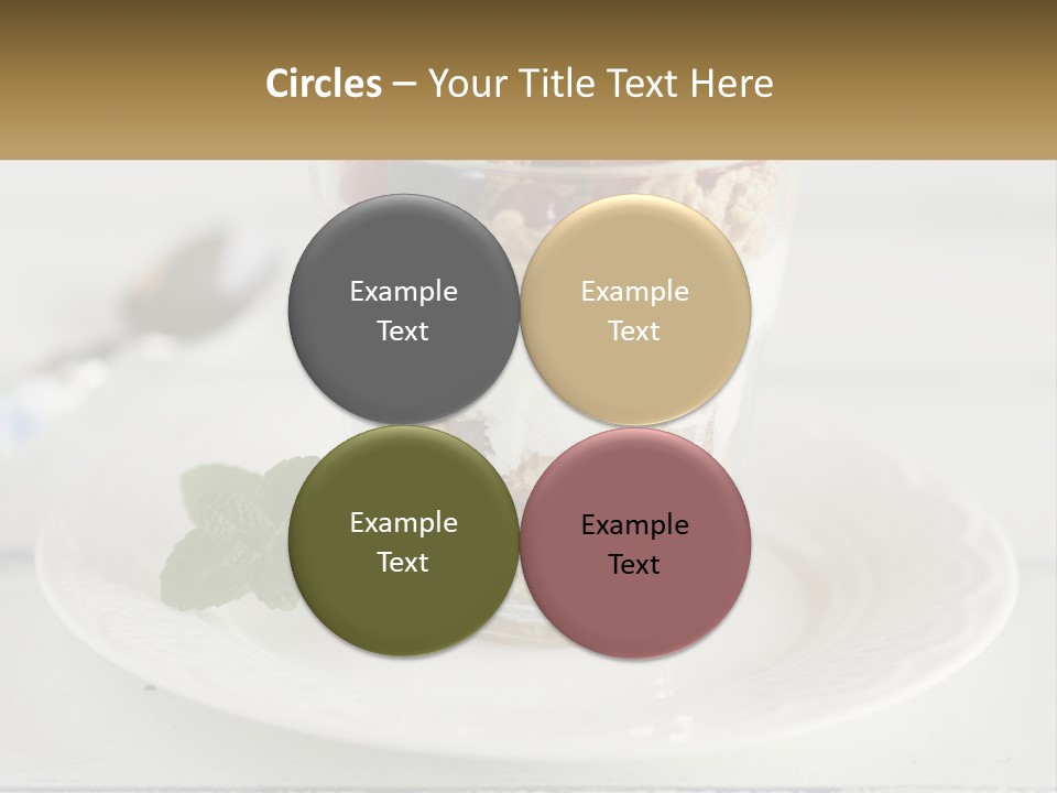 A Glass Of Yogurt And A Spoon On A Plate PowerPoint Template