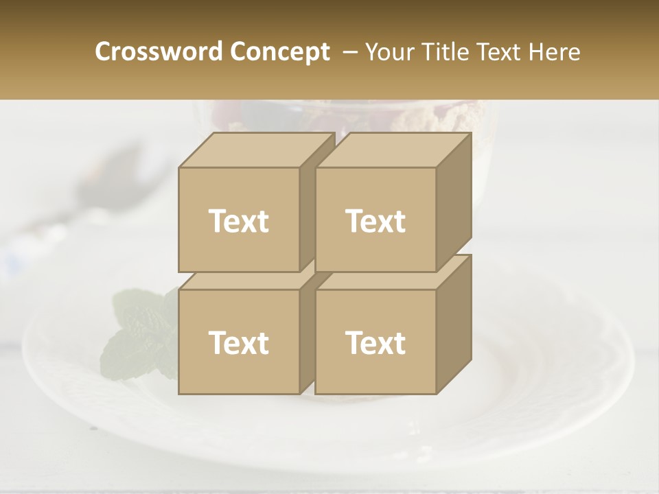 A Glass Of Yogurt And A Spoon On A Plate PowerPoint Template