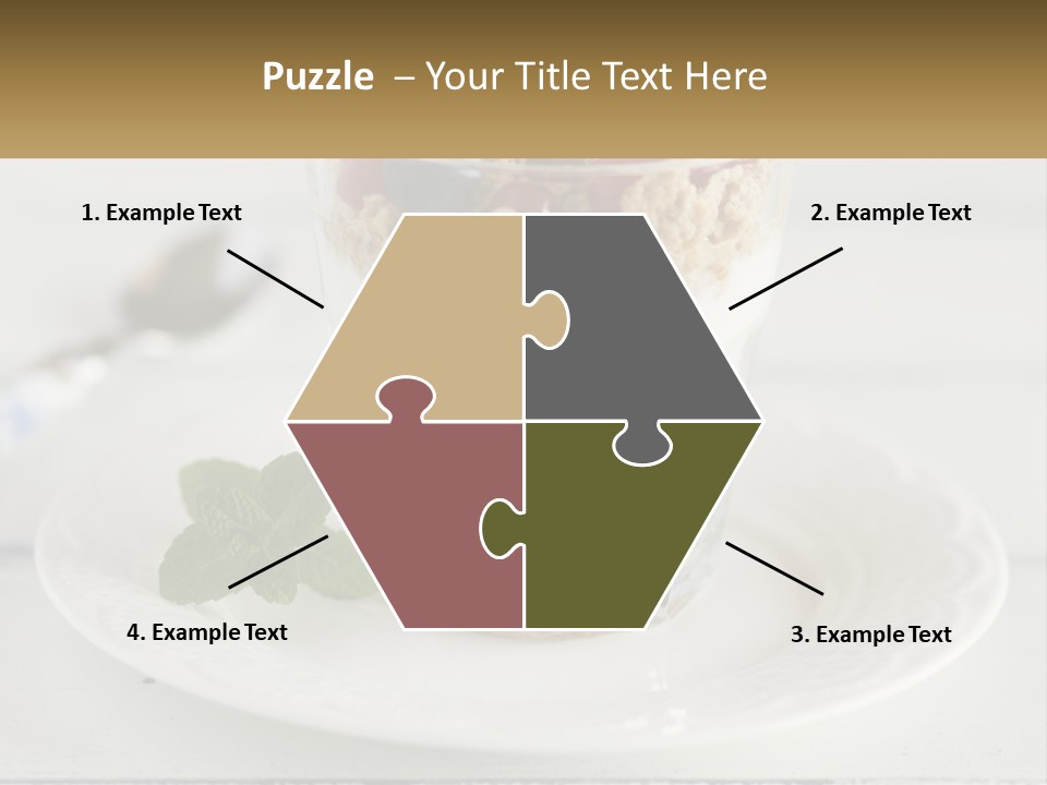 A Glass Of Yogurt And A Spoon On A Plate PowerPoint Template
