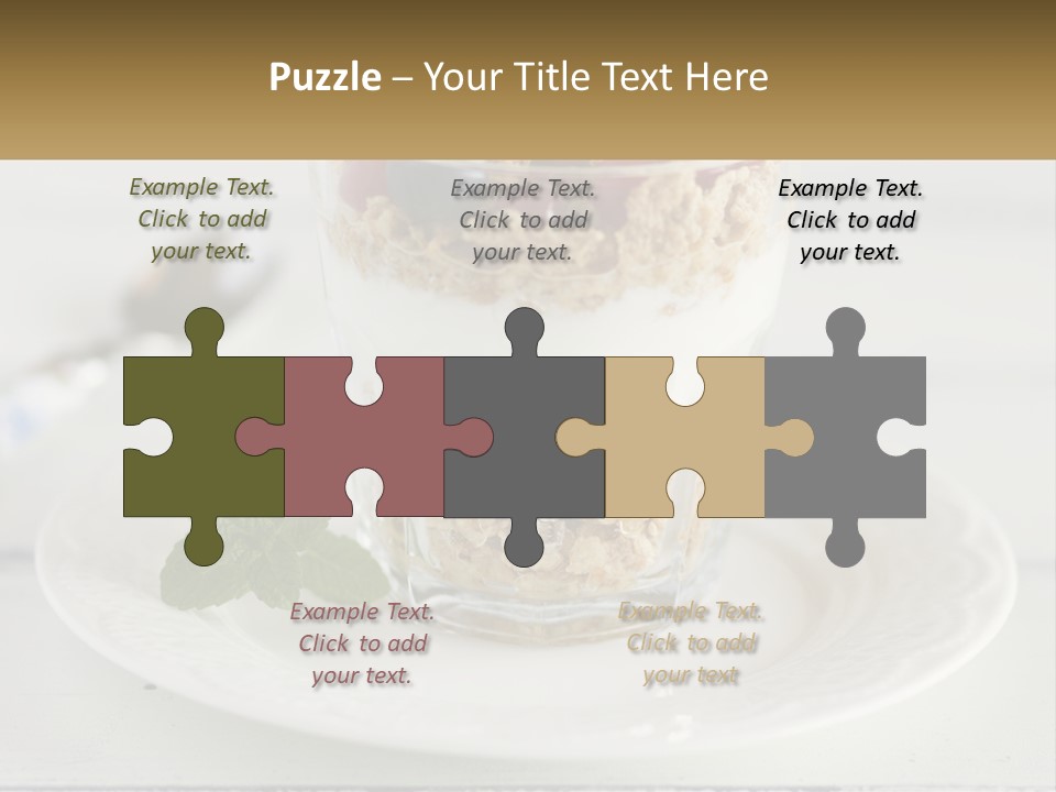 A Glass Of Yogurt And A Spoon On A Plate PowerPoint Template