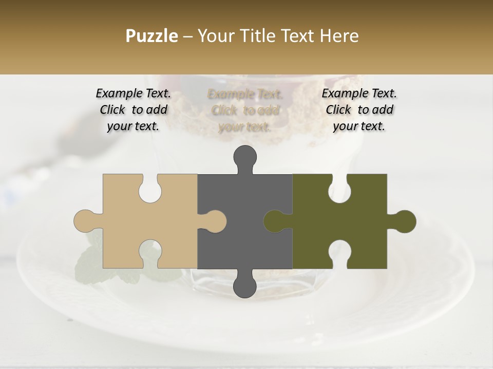 A Glass Of Yogurt And A Spoon On A Plate PowerPoint Template