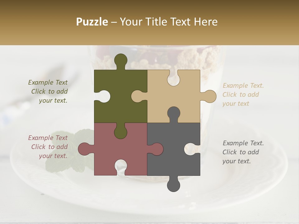 A Glass Of Yogurt And A Spoon On A Plate PowerPoint Template