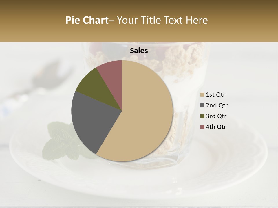 A Glass Of Yogurt And A Spoon On A Plate PowerPoint Template