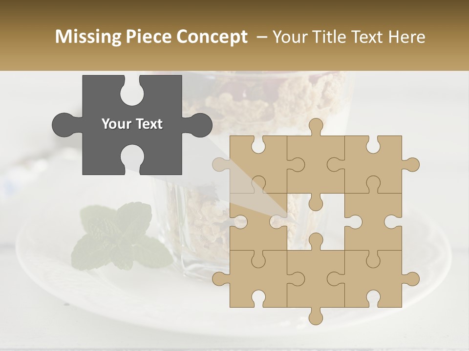 A Glass Of Yogurt And A Spoon On A Plate PowerPoint Template