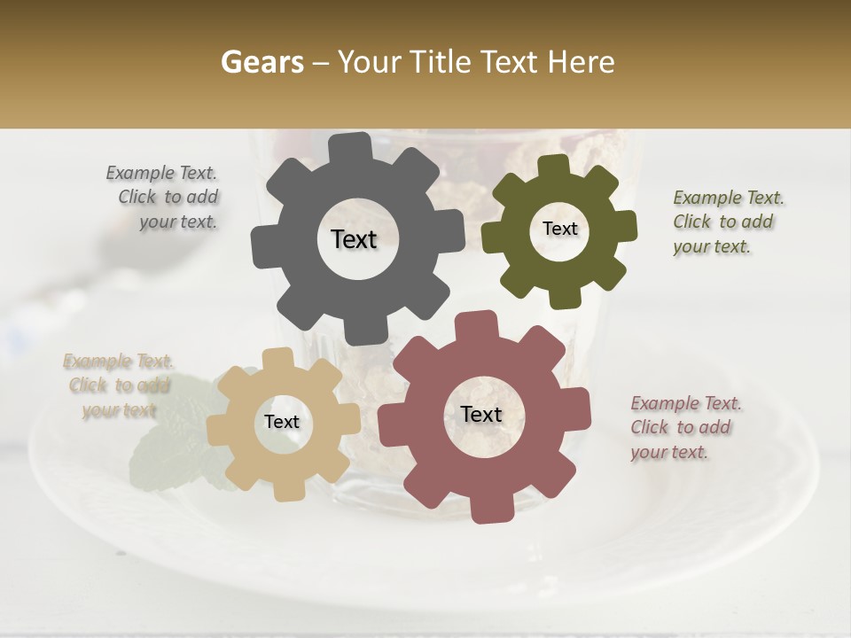 A Glass Of Yogurt And A Spoon On A Plate PowerPoint Template