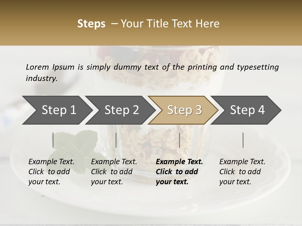 A Glass Of Yogurt And A Spoon On A Plate PowerPoint Template