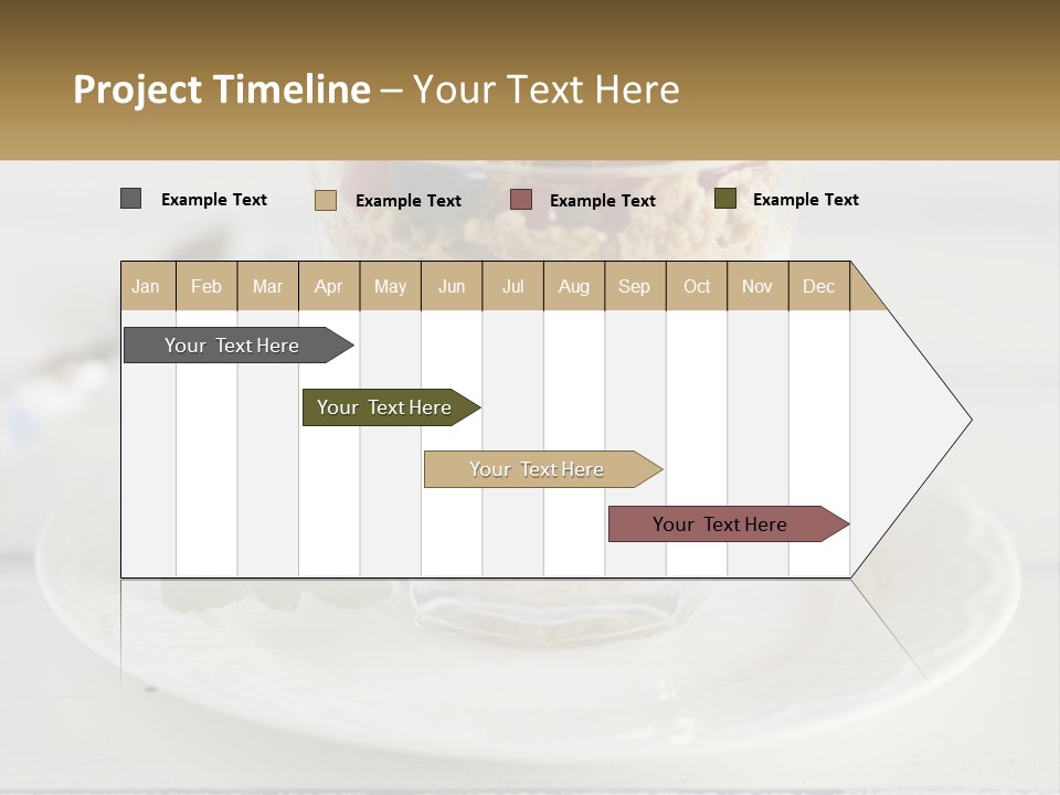 A Glass Of Yogurt And A Spoon On A Plate PowerPoint Template