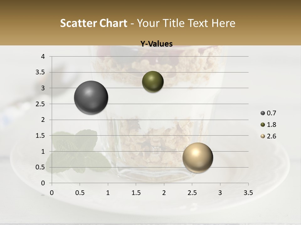 A Glass Of Yogurt And A Spoon On A Plate PowerPoint Template
